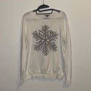 EUC Loft Snowflake Lightweight Sweater - Size Large